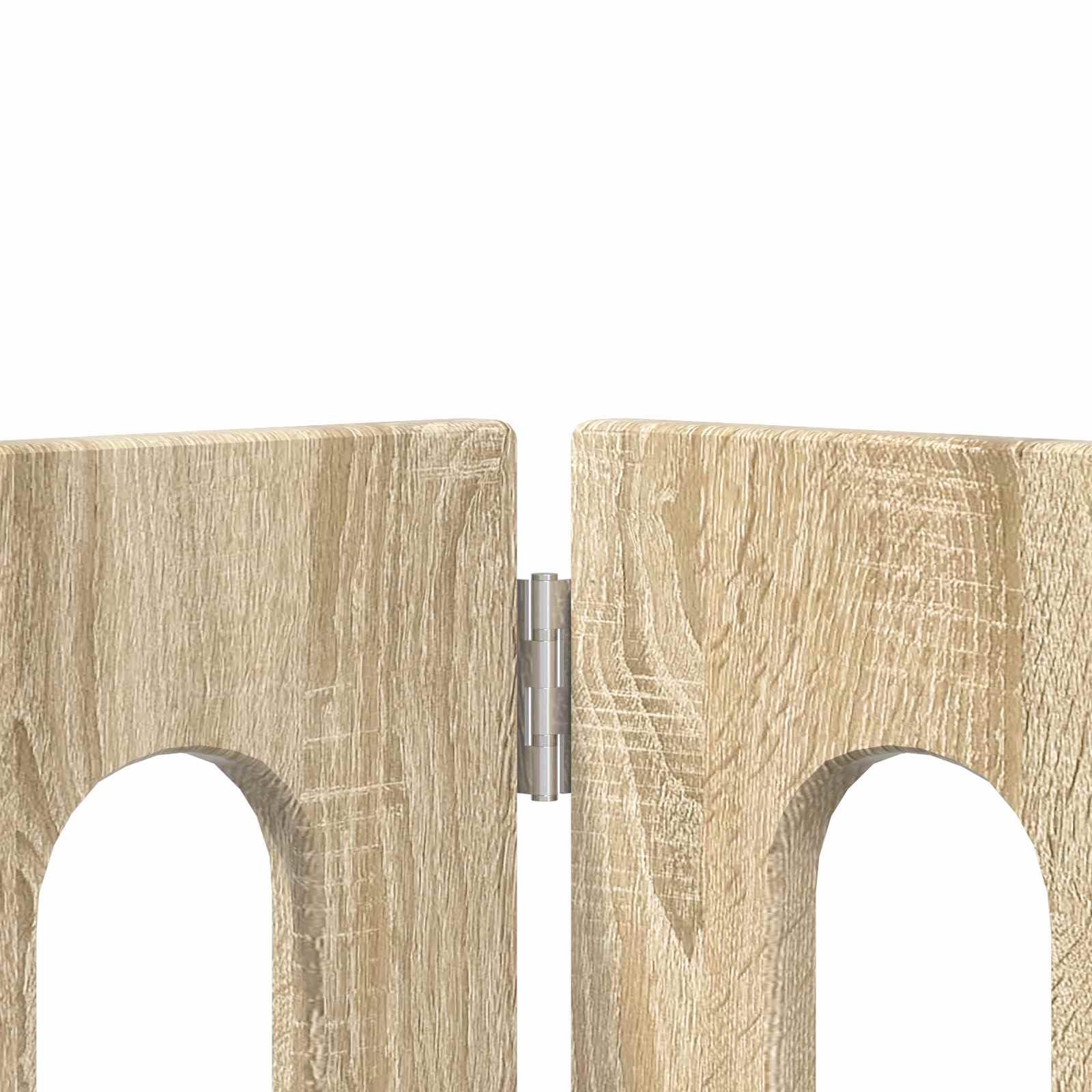 Recinzione pieghevole per animali domestici, in legno di rovere Sonoma, 201 x 38 x 70 cm, griglia pieghevole in 4 pezzi, per interni, barriera flessibile, protezione e separazione sicura