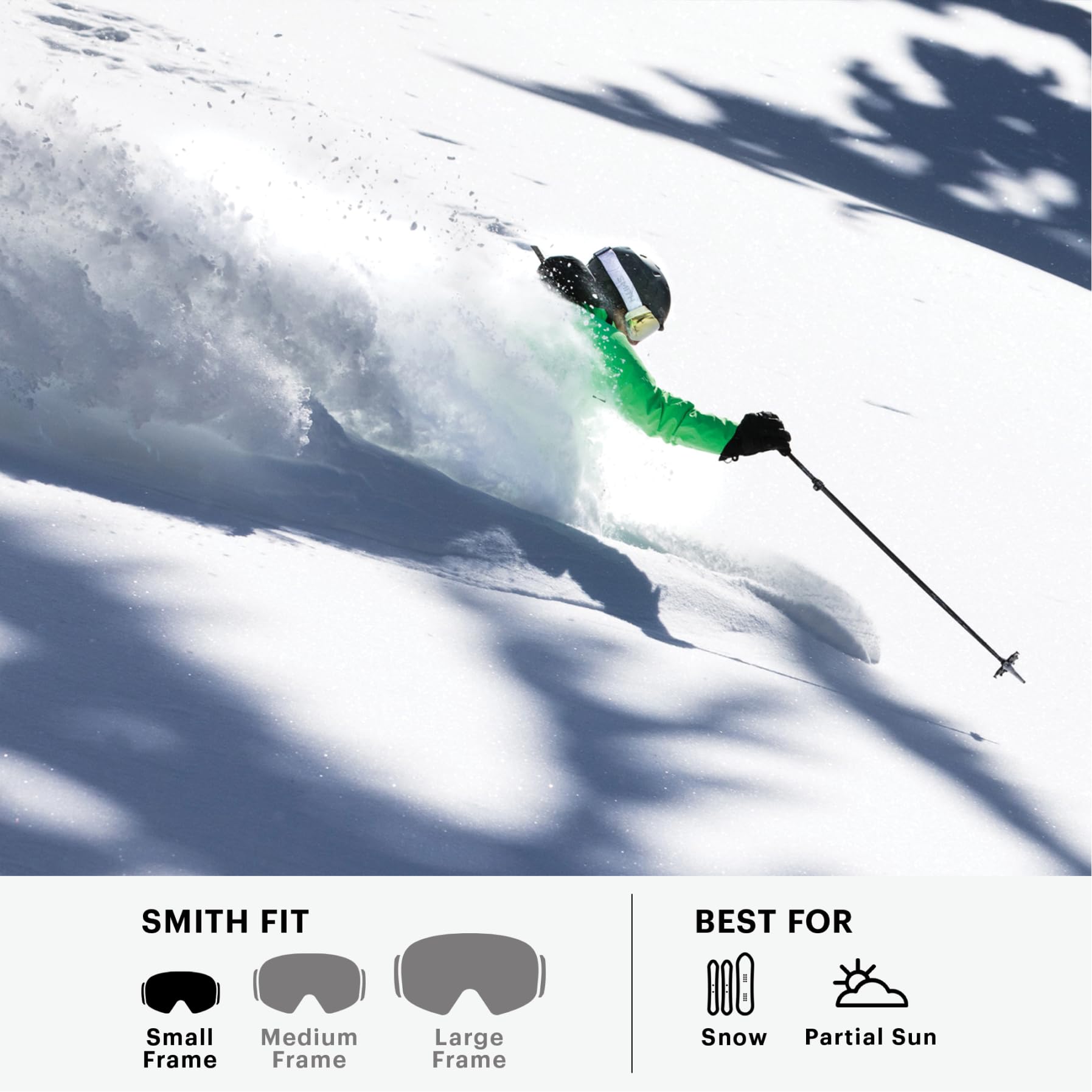 Smith I/O MAG S - Maschera da neve (nero, specchio verde ChromaPop Everyday + lente bonus)