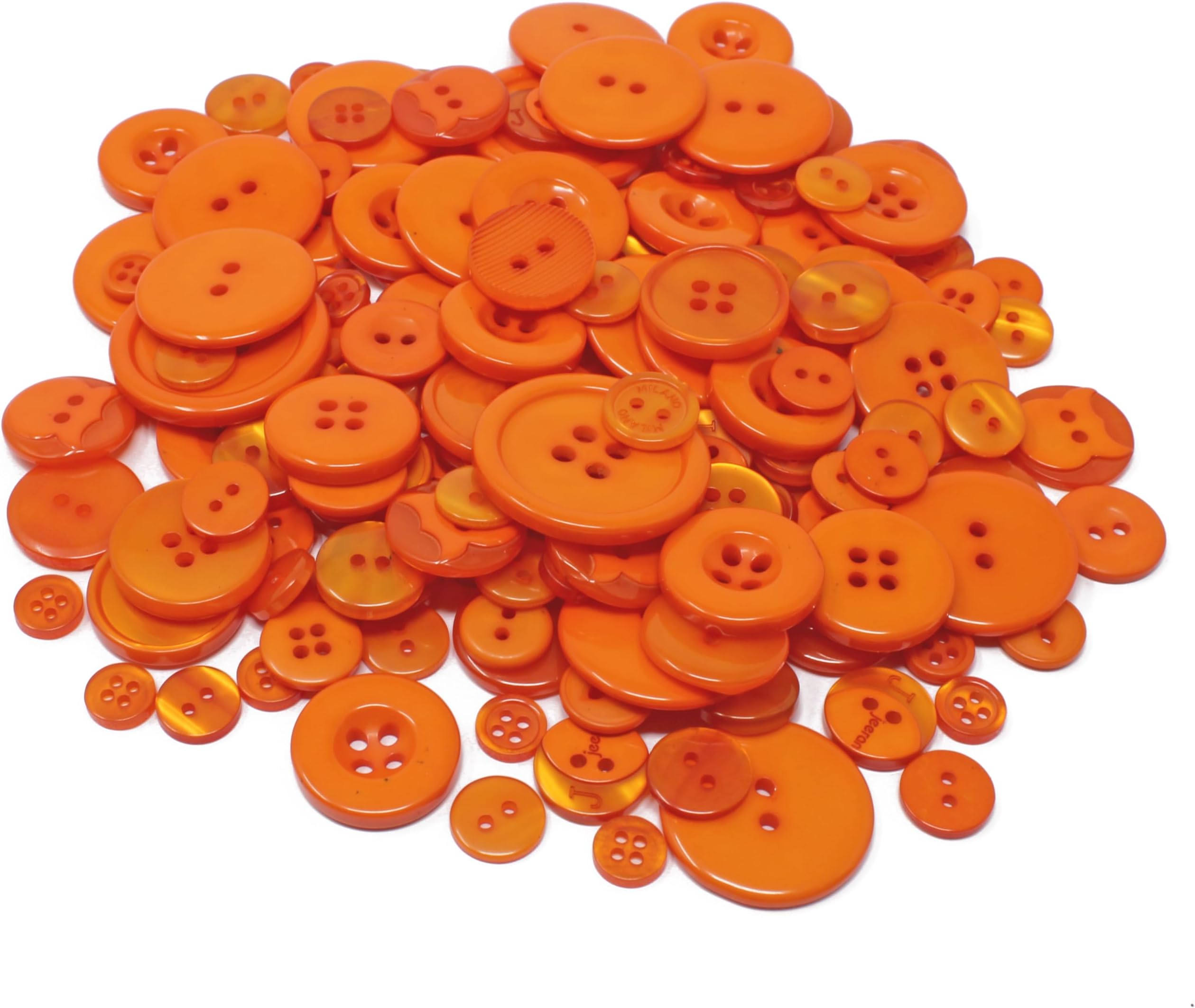 Wedding Touches Orange 100 Gram Bag of Mix Acrylic & Resin Buttons For Cardmaking Embellishments