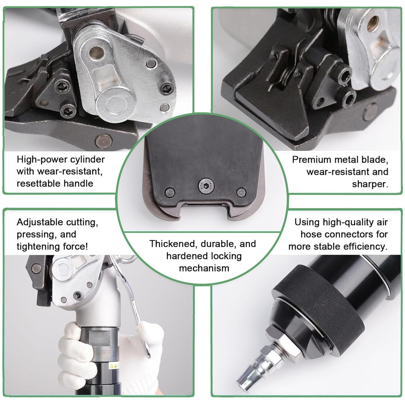 Kit di reggiatura pneumatica in acciaio, confezionatrice portatile con tenditore e sigillante per taglierina per magazzino industriale, fabbrica e cantiere