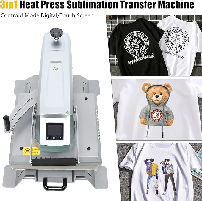 Termofijadora para Camisetas HuaShuani, 1600W, Área 40x50cm miniatura 3