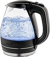 Vista 1 de OVENTE Hervidor eléctrico de 1.5L, calentador de agua de vidrio de borosilicato para encimera y hervidor para café o té, libre de BPA, apagado