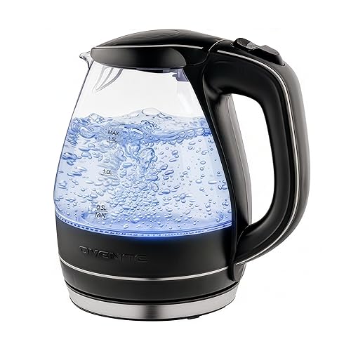 Electric Kettle, 1.5L Borosilicate Glass Countertop Water Heater and Boiler