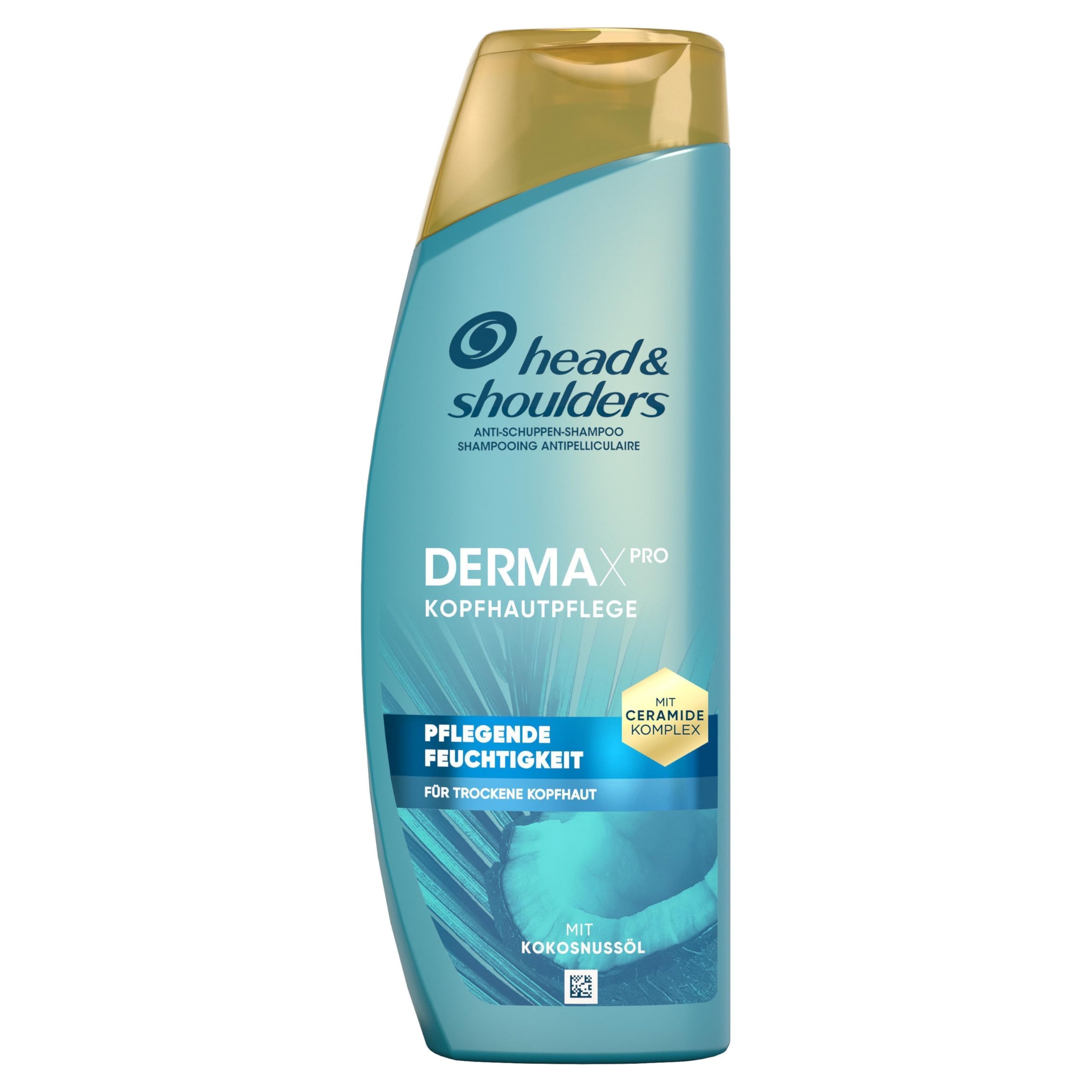 Head & Shoulders DermaXPro Pflegende Feuchtigkeit Anti-Schuppen-Shampoo 400ml mit Kokosöl und Ceramide-Komplex. 72H Feuchtigkeit für Trockene Kopfhaut
