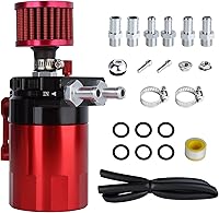 Vista 1 de Kit universal de captura de aceite para coche con depósito de aluminio pulido con deflector, tanque de reserva de 300ml con respiradero, cilindro