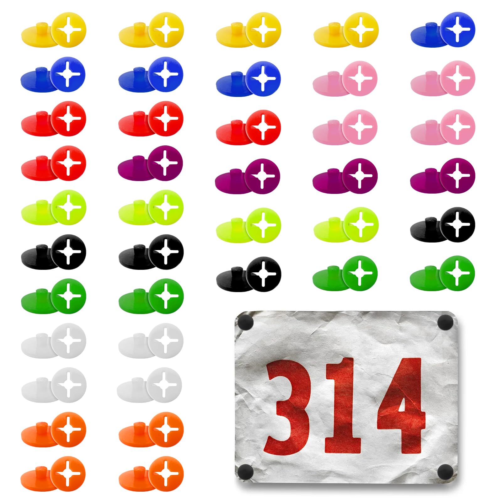 Bavaglino da gara Numero Clip di fissaggio Fibbia Supporto ad anello Corda elastica Maratona Triathlon Corsa Marsupio Accessori sportivi 2 pezzi  15