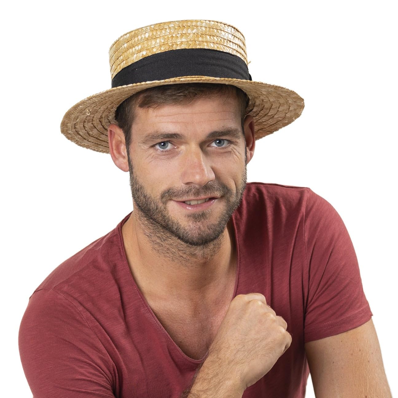 Lipodo Boater Kreissäge Strohhut Klassik Made in Italy Unisex Printemps Ete