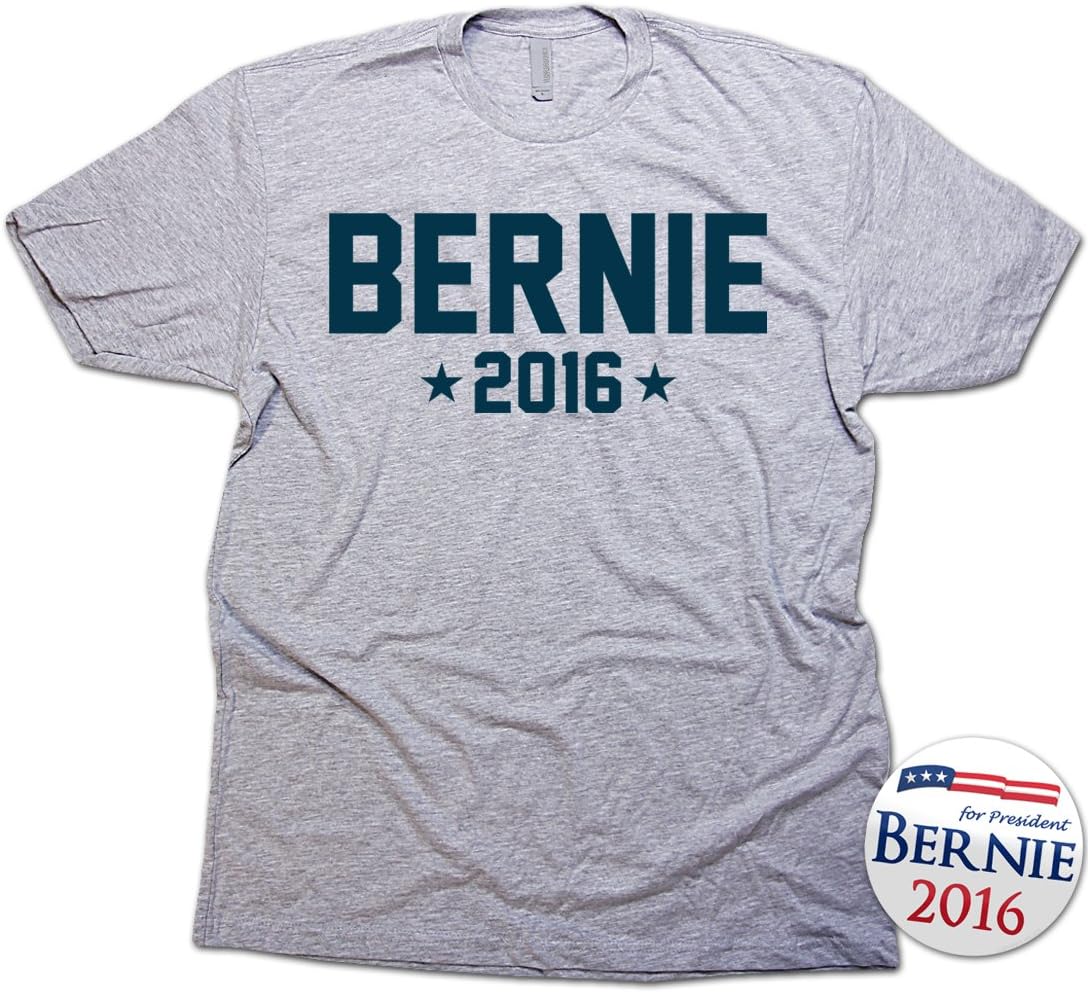 Bernie Sanders 2016 Men's T-Shirt & Bernie Election Sticker. Small