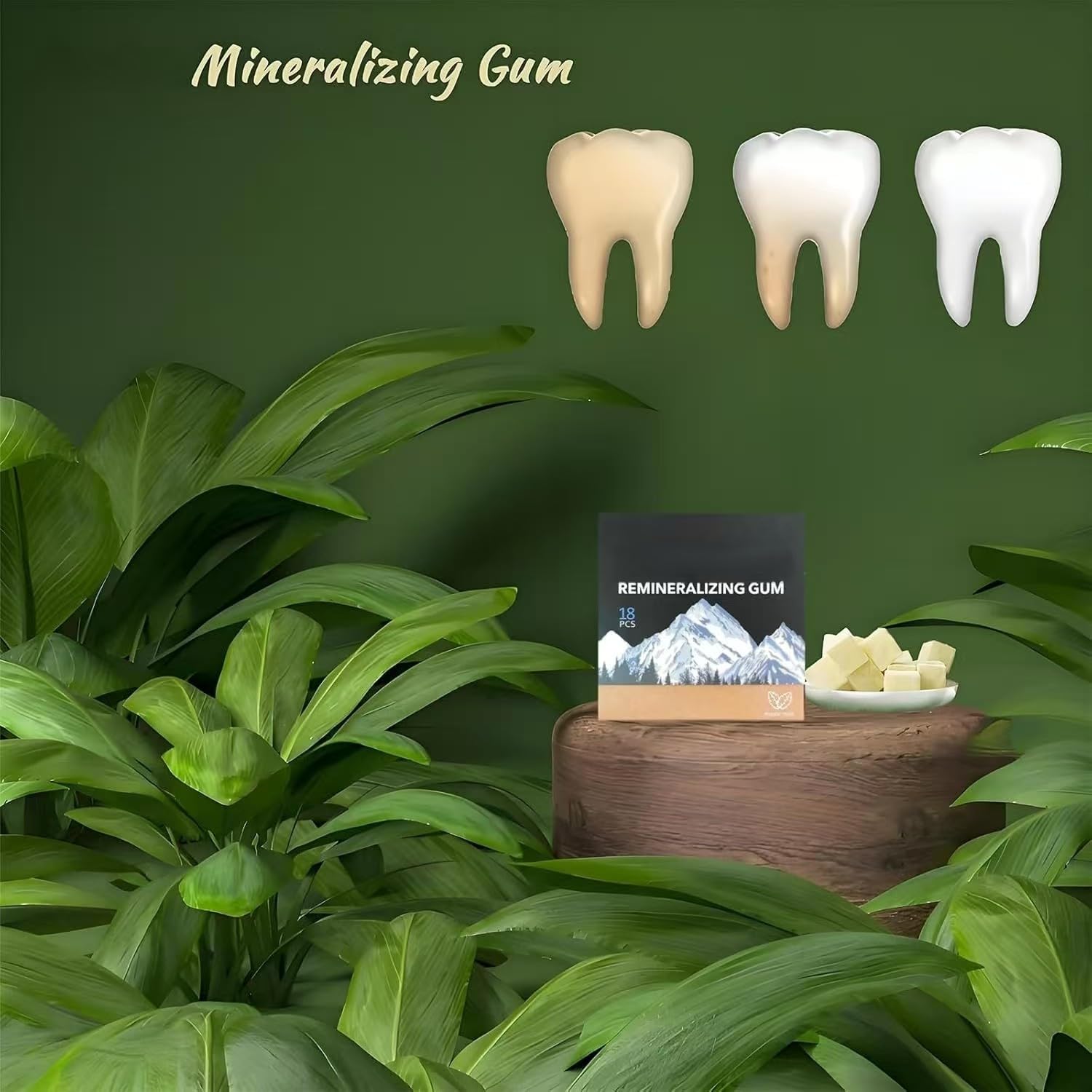 Reminéraliser la gomme, le nano-hydroxyapatite Porgum Support ， Vitamines des dents ， Sous-mélancopes reminenalise la chewing-gum, la respiration fraîche et la protection de l'émail,4Pcs