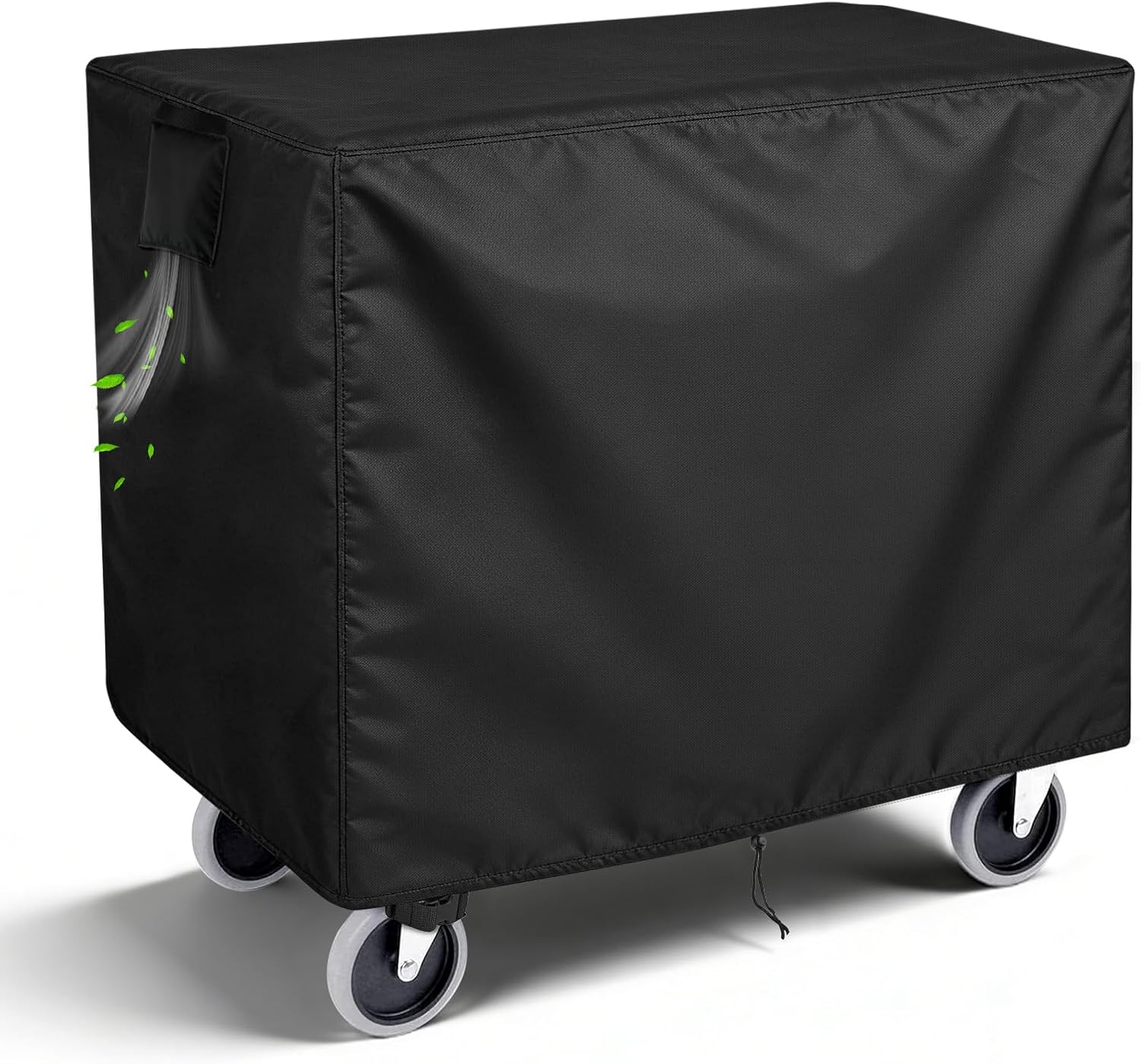 Utility Cart On Wheels Cover, Heavy Duty 500D Oxford Fabric, Waterproof and Dustproof, Fit for Utility/Kitchen/Garage Tool Carts (Black, 36" W×19" D×35" H)