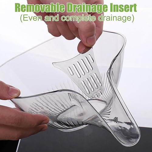 Miniatura 4 de BUSOHA Cesta de drenaje multifuncional con boquilla, nueva cesta de drenaje de cocina gruesa transparente con filtros extraíbles, cesta de drenaje