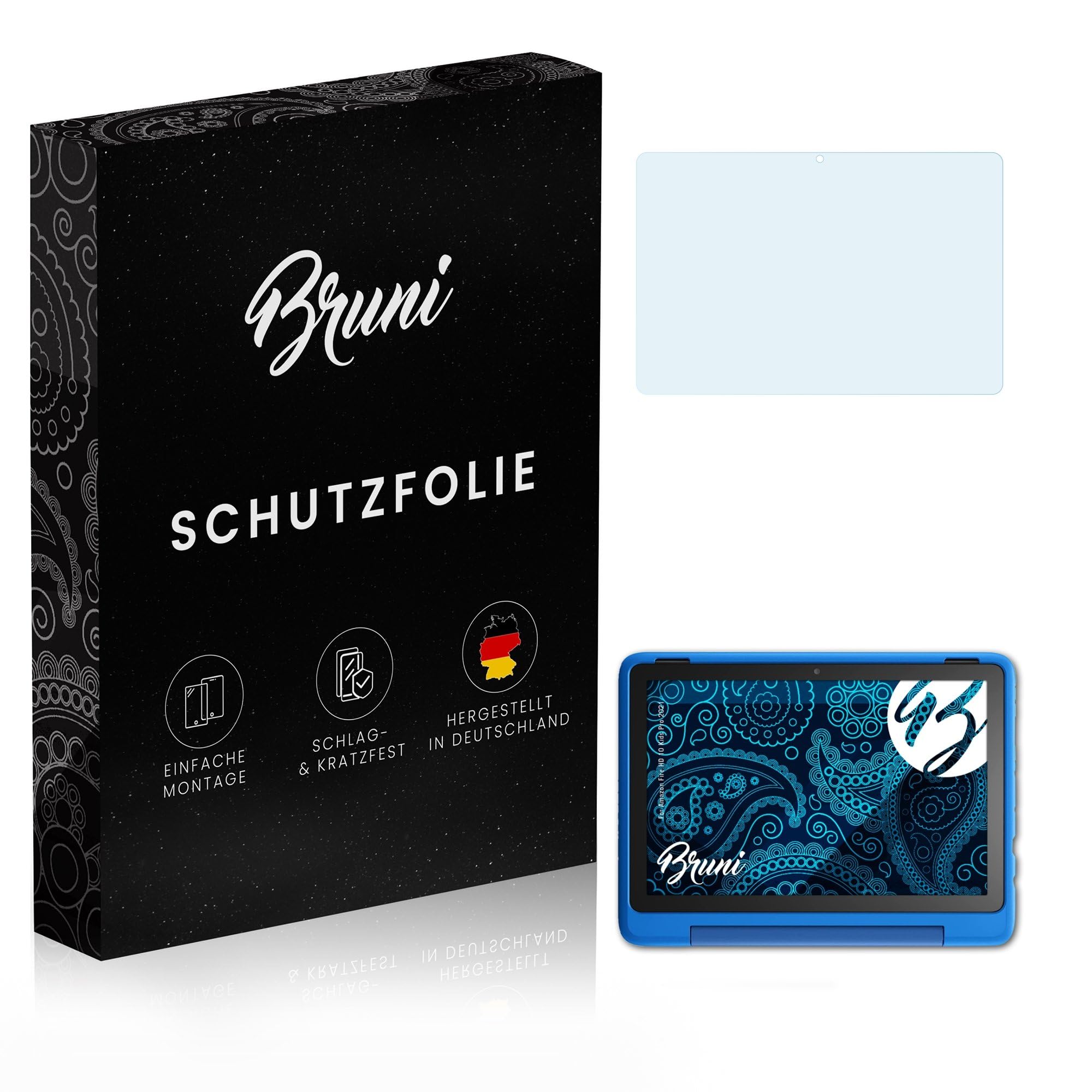 Bruni Screen Protector compatible with Amazn F¡re HD 10 Kids Pro 2021 Protector Film, crystal clear Protective Film (2X)