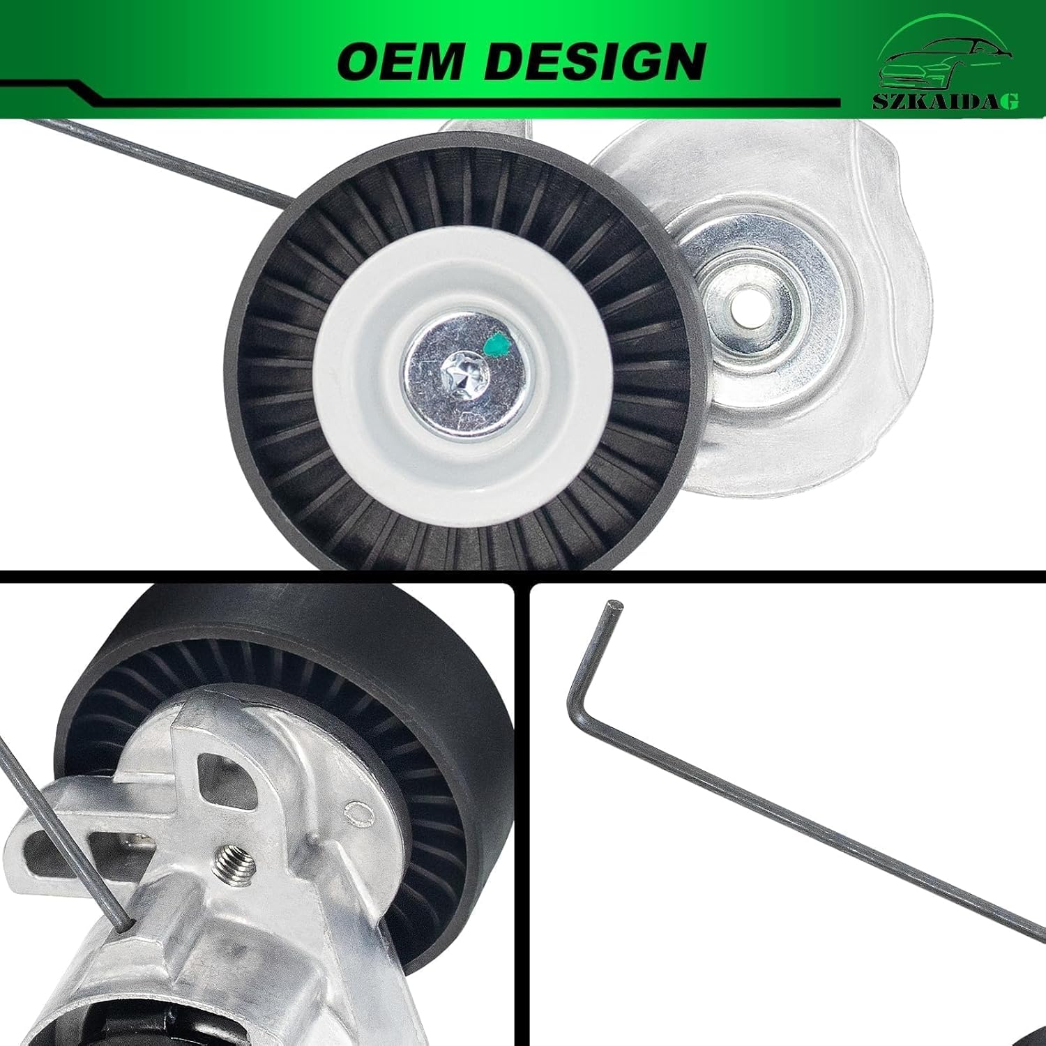 Belt Tensioner Assembly with Pulley for:-Volvo S60 2011-2016 S80 2008-2015 V60 V70 XC60 XC70 XC90 2007-2008 3.0L 3.2L for:-Land Rover LR2 2008 Belt Tensioner OE#30777695 31401286 89696 38495