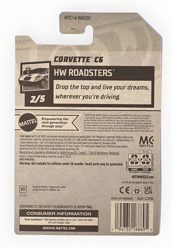 Miniatura 2 de Hot Wheels Corvette C6, HW Roadsters 25 Naranja 40250