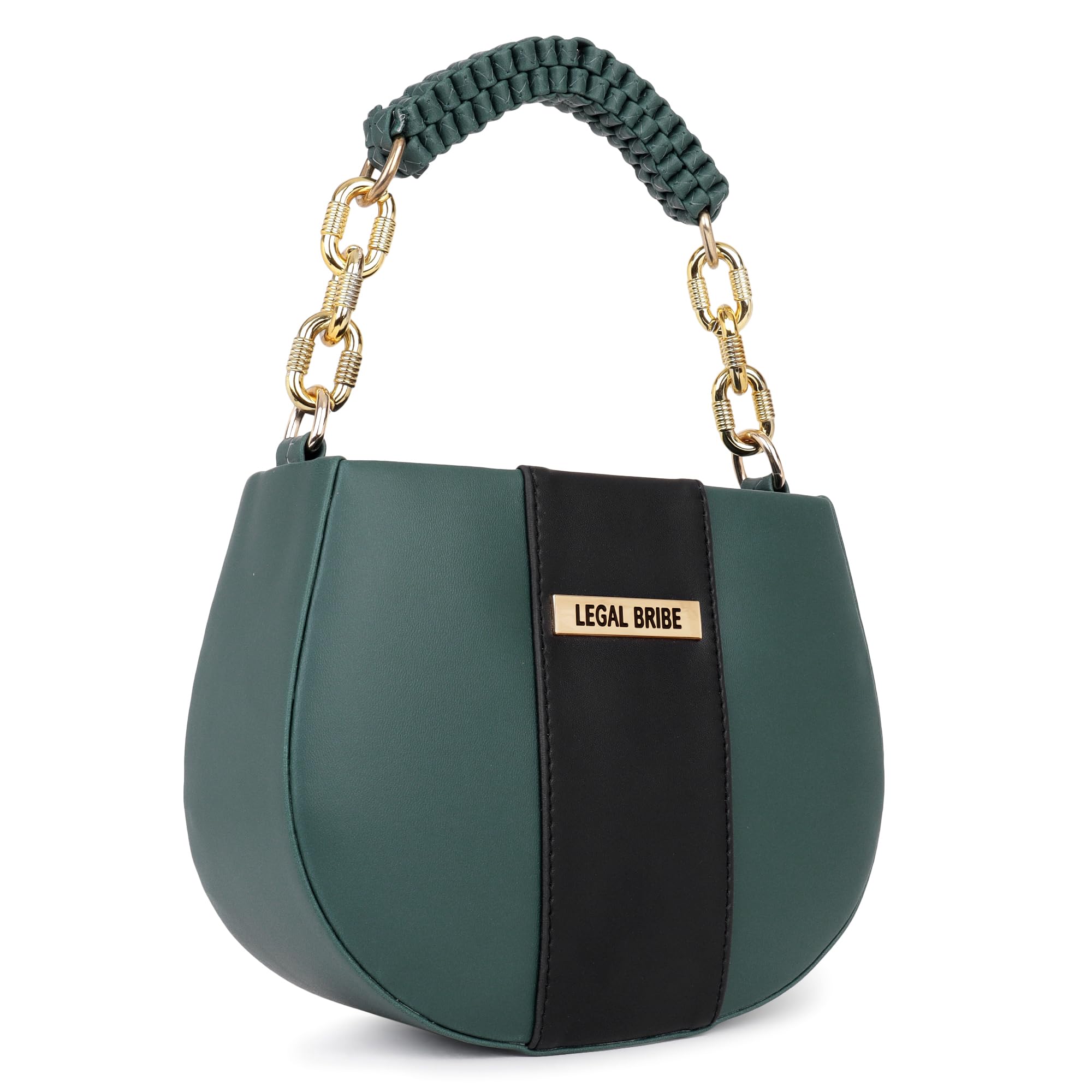 LEGAL BRIBE Women Knitcharm Handle Sling Bag (Green) 2