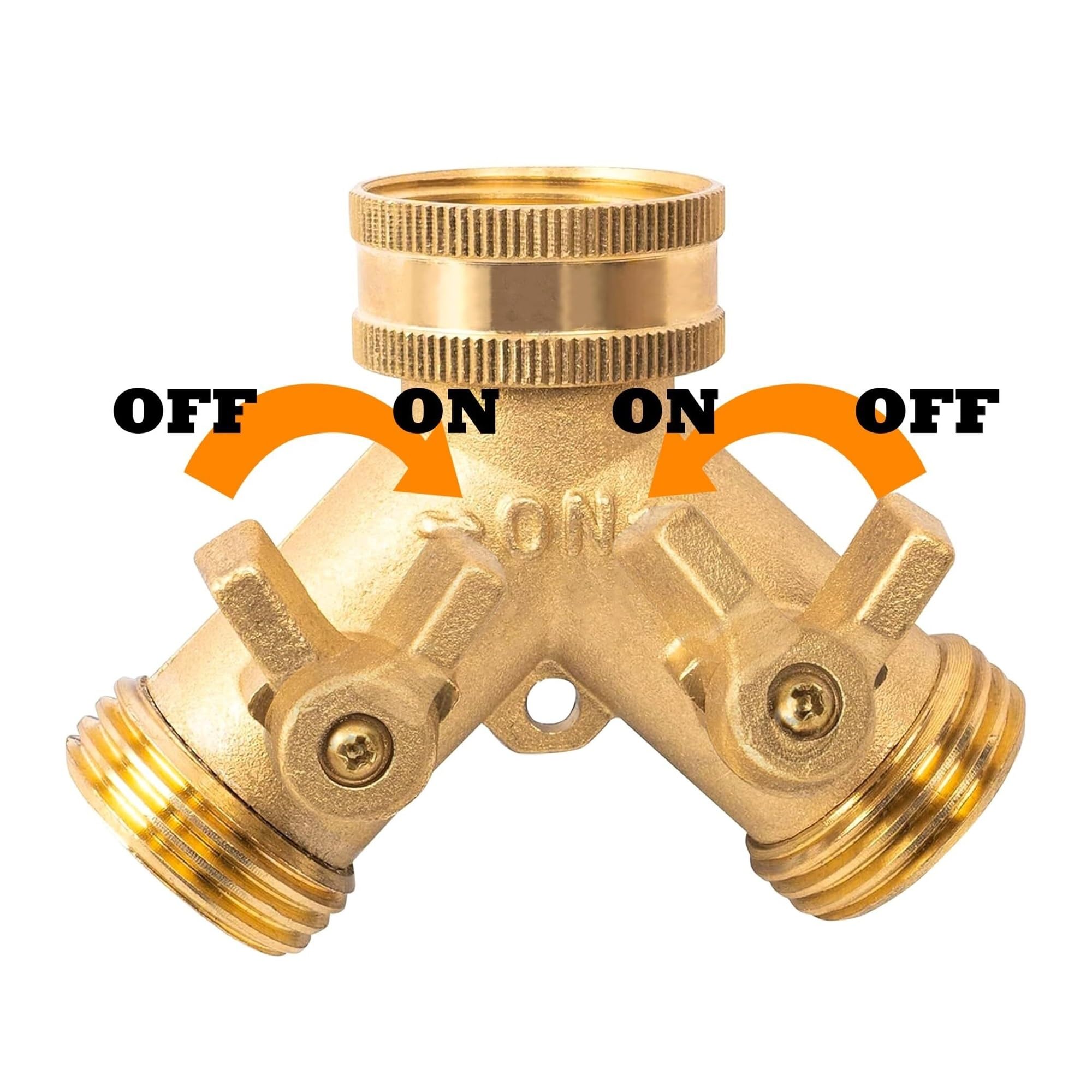 Divisore Y Ottone 2 Vie 3/4" Per Rubinetto Esterno Set | Valvola splitter a Y, irrigazione efficiente a doppia uscita