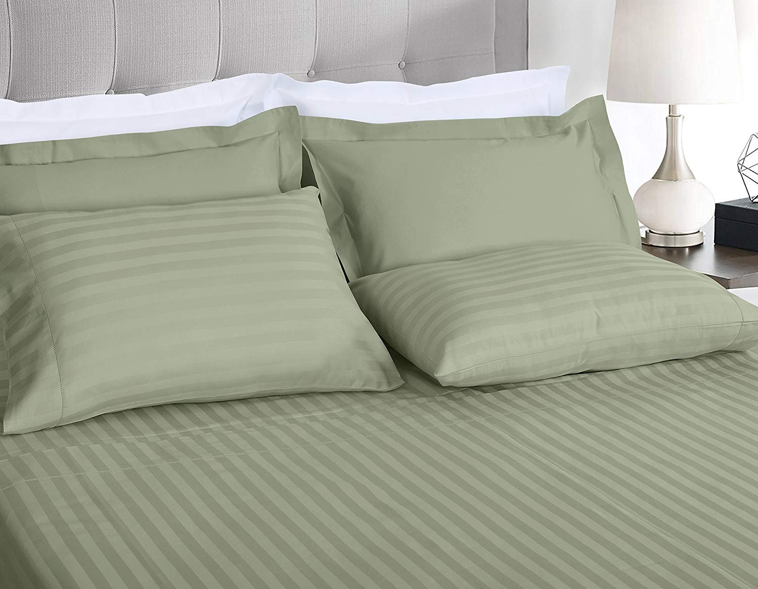 Elegant Linen Store, 1 Wrap Around Bed Skirt, Elastic Dust Ruffles, Easy Fit Wrinkle and Solid 100% Egyptian Cotton 650 TC, 25 inch Drop Length, Size Cal-King, Light Blue,Cotton-image-26