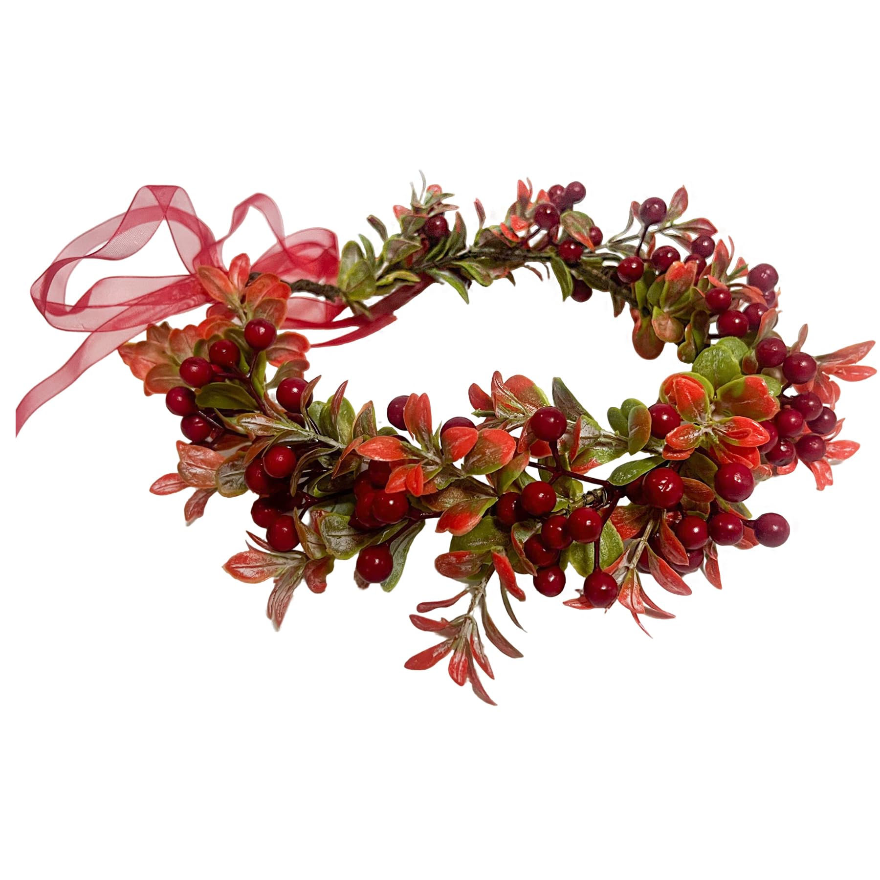 Wedding berry green wreath floral crown headdress Amazon.com: HEALLILY Bridal Green Leaf Hair Wreath  main image 3