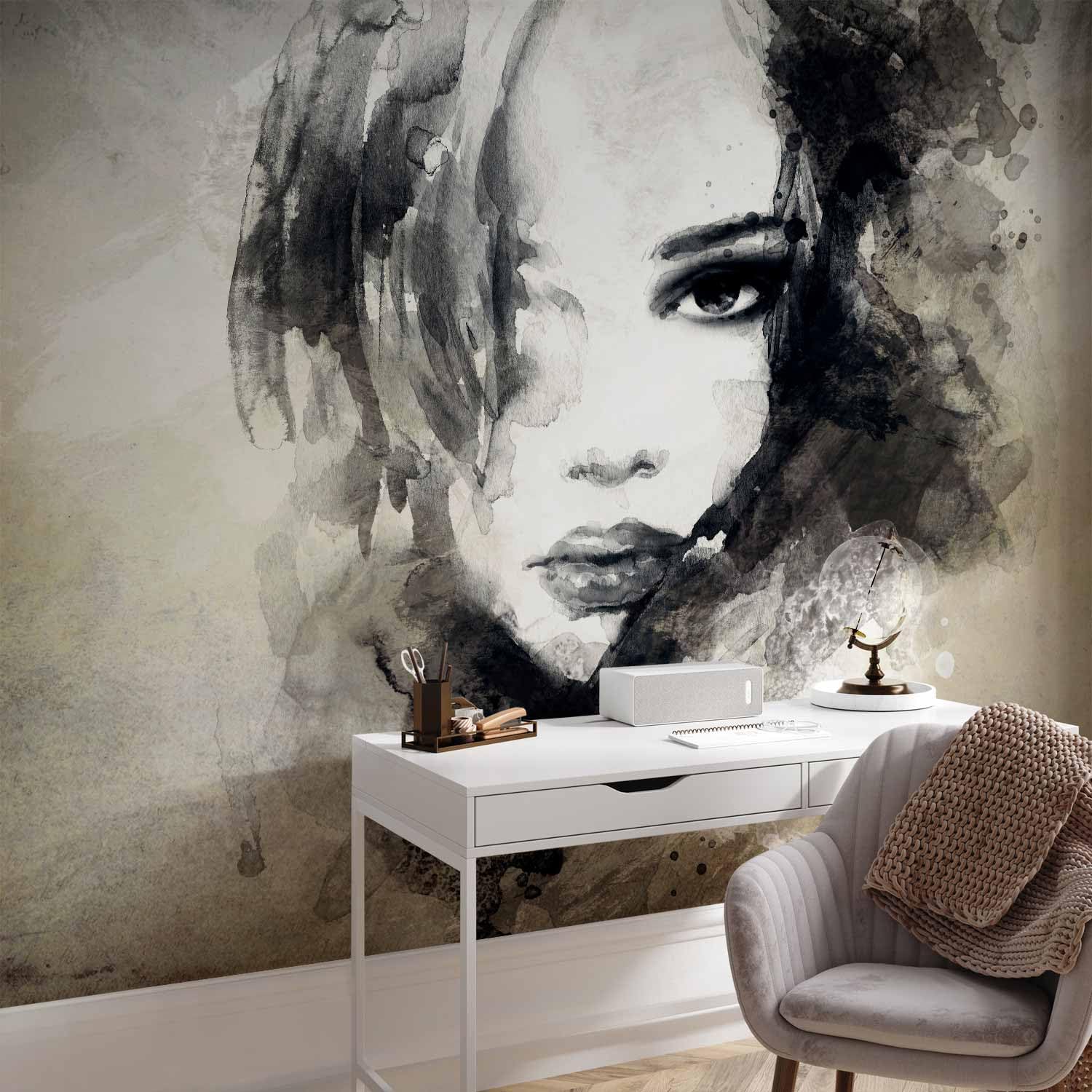 Papier Peint Intissé Feuilles Feuillage Rouges 300X210 Cm Décoration