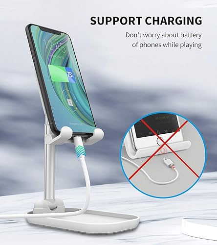 Miniatura 3 de KULE Soporte de teléfono celular para escritorio, soporte de teléfono de escritorio ajustable, compatible con teléfono móvil, interruptor, tableta