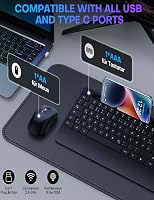 OMOTON Ergonomikus Vezeték Nélküli Billentyűzet-Egér Szett QWERTZ Német Kiosztással, Csuklótámasszal, Állvánnyal, PC/Windows Kompatibilis, F 2