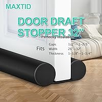 Vista 4 de MAXTID Tope de Aire para Puerta de 32 Pulgadas, Negro - Bloqueador de Viento para Puertas de Dormitorio y Apartamentos Pequeños