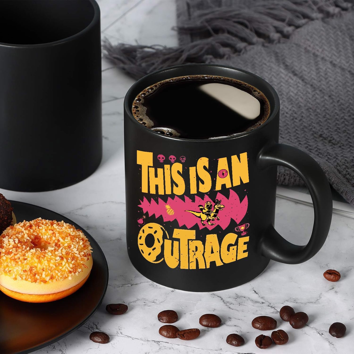 QualityLife DCC This Is An Outrage Mug Funny Dungeon Book Crawler Reading Carl Merch