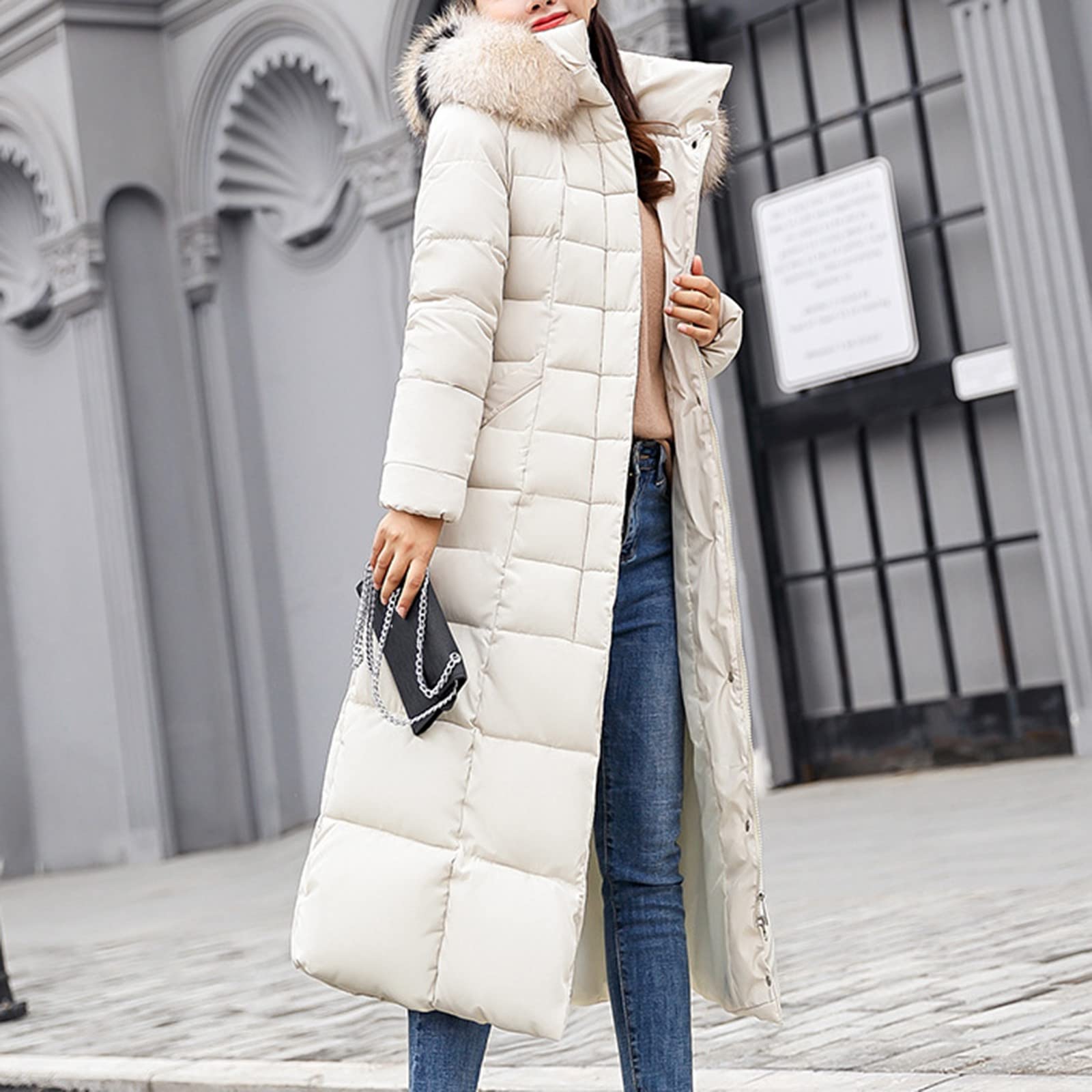 Wintermantel Damen Vintage Trenchcoat Warm Gefütte Produktbild-Vorschau 6