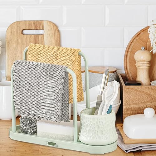 Miniatura 5 de Alipis Suministros de cocina Soporte para fregadero, organizador de esponja para drenaje, organizador de cocina