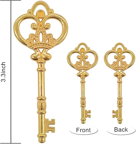 Miniatura 2 de Aokbean 20 piezas de llaves de esqueleto antiguas grandes de 3.3 pulgadas, dijes a granel en estilo vintage, manualidades para hacer joyas de