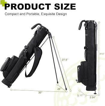 uniHimal Golf Lightweight Stand Carry Bag Easy to Carry and Durable | Pitch n Putt Golf Bag, Driving Range, Par 3, Executive Courses, 31.5 Inches Tall