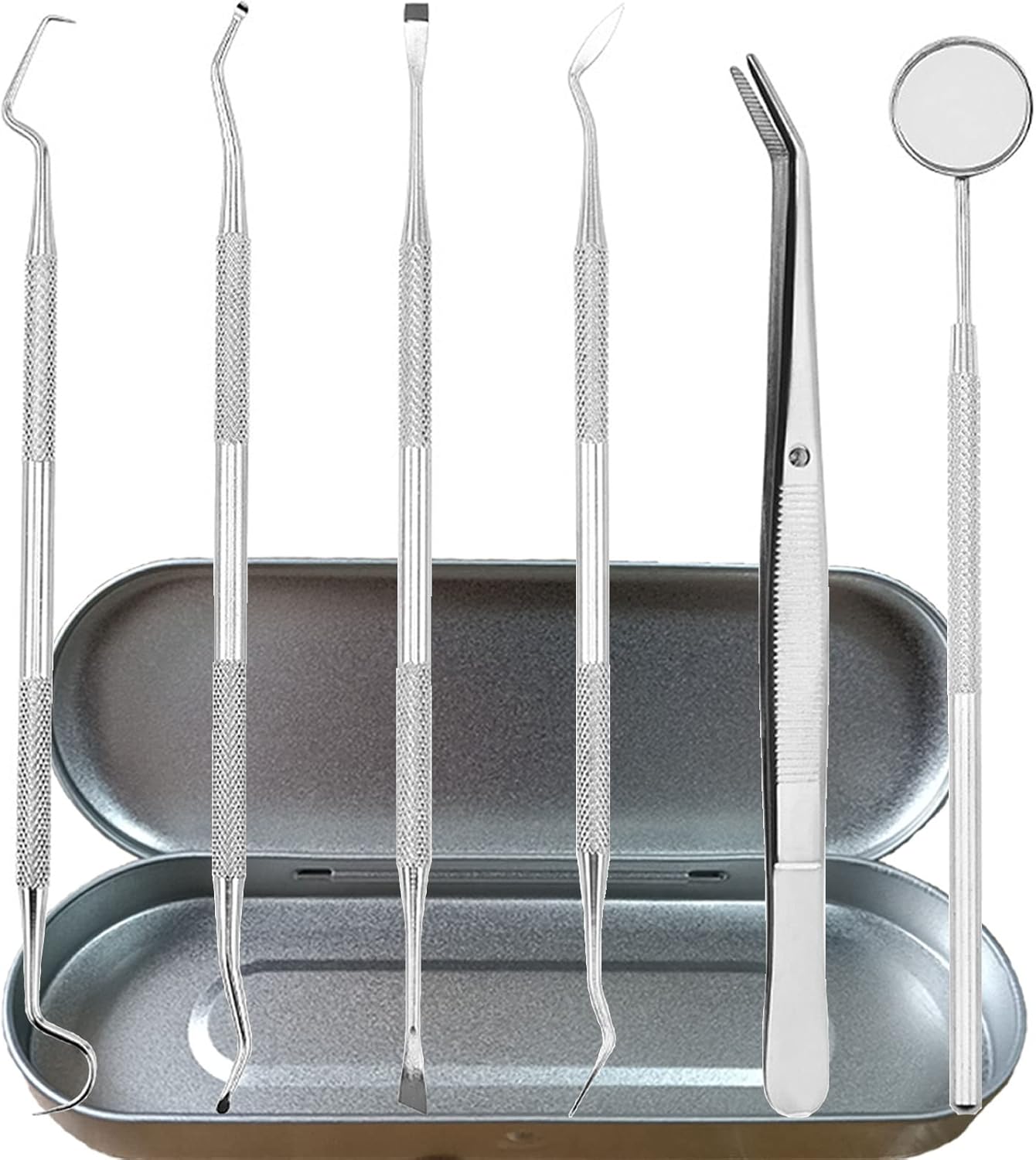 Kit 4 Pièces De Détartrage Dentaire à Domicile - Curettes Et Miroir - Soin Buccal - Neuf