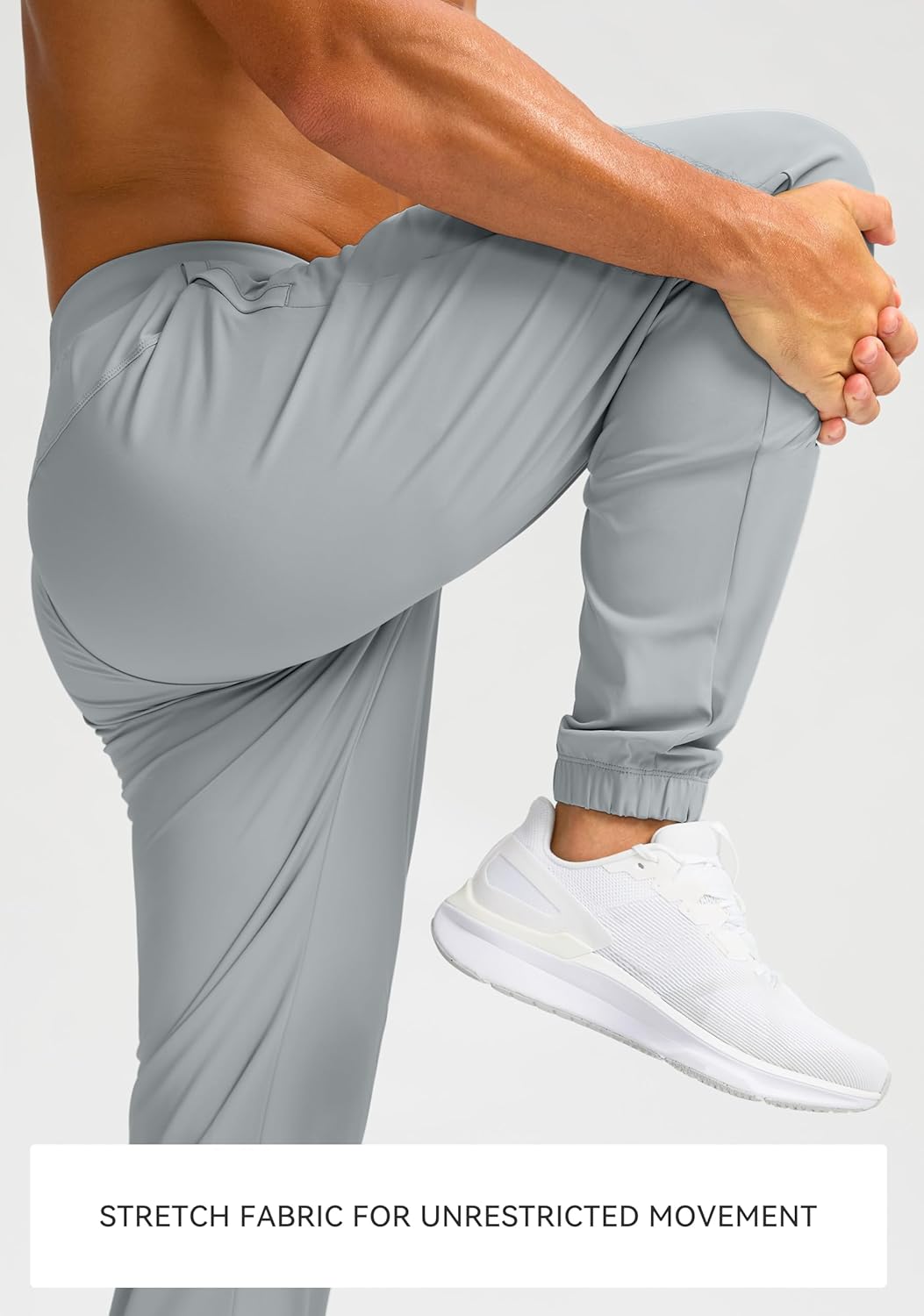 Soothfeel Men's Jogger Pants with Zipper Pockets Lightweight Athletic Workout Pants Gym Golf Joggers for Men Track Running