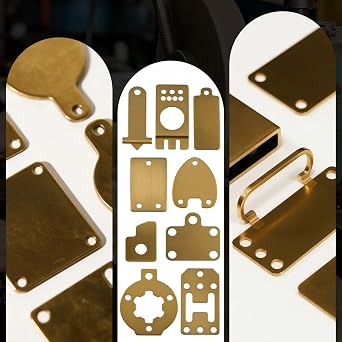 Chudeng BR01-1 2 Pcs Brass Sheet, 6 inch x 6 inch, 18 Gauge(1.02mm) Thickness, No Scratches, Film Attached Brass Plates