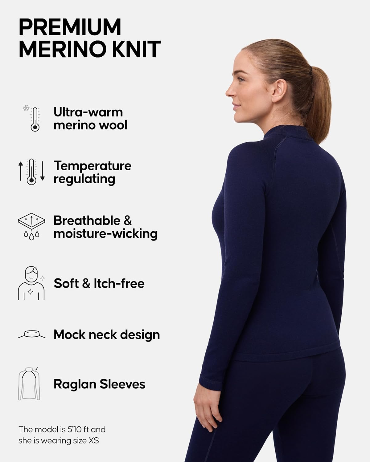 DANISH ENDURANCE Merino Wool Thermal Top for Women, for The Extreme Cold, Thermal Long Sleeve Top for Winter - Image 2