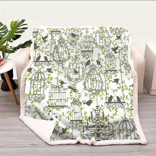 Miniatura 2 de Vintage Cobijas Calientes para Invierno - Manta de viaje verde marino de microfibra polar para sofá, cama, sofá, silla, tamaño pequeño, 31.5 x 47