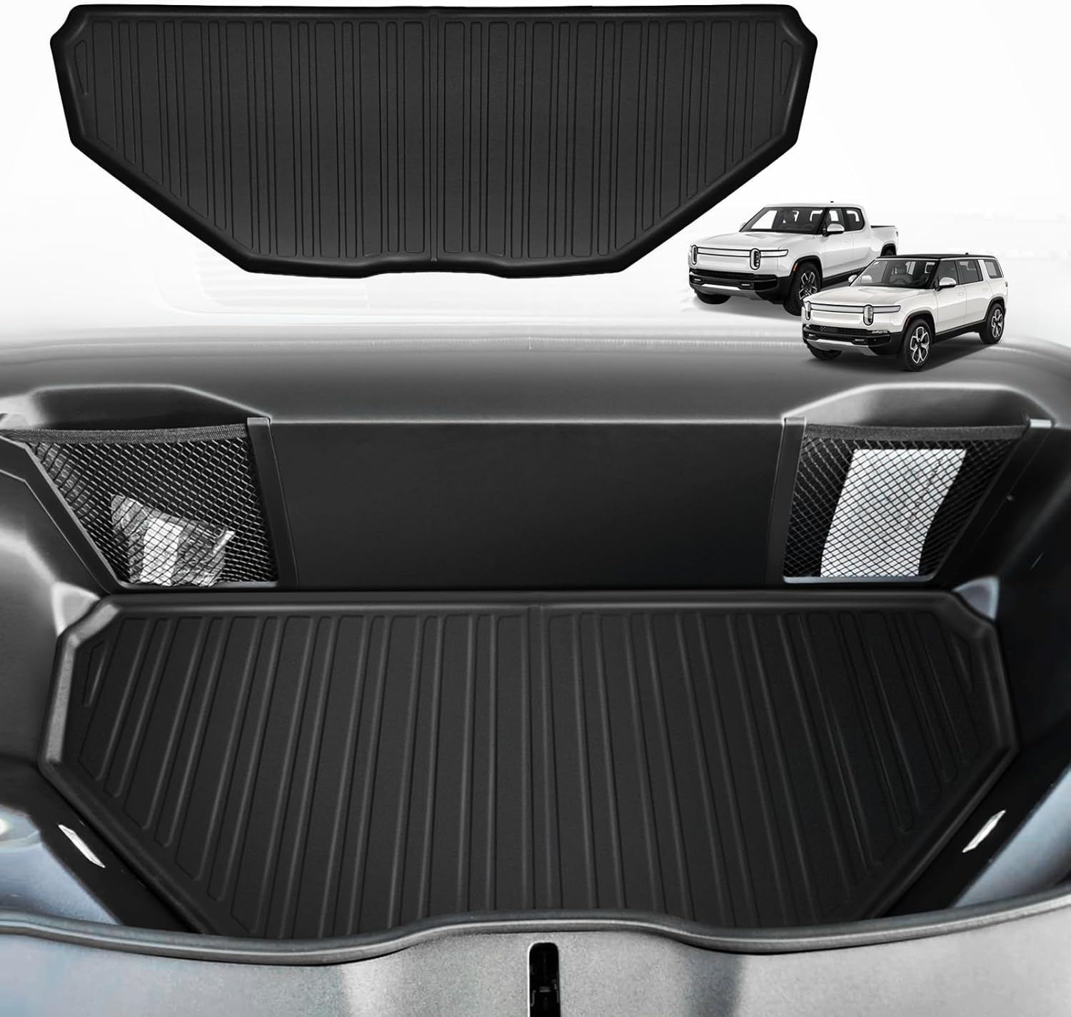 BestEvMod Gen2 Frunk Mat Compatible with Rivian R1T R1S Gen 2 All-Weather Front Trunk Mat TPE Material Rubber Cargo Liner 2025 2026 Accessories (Frunk Liner 2025+)