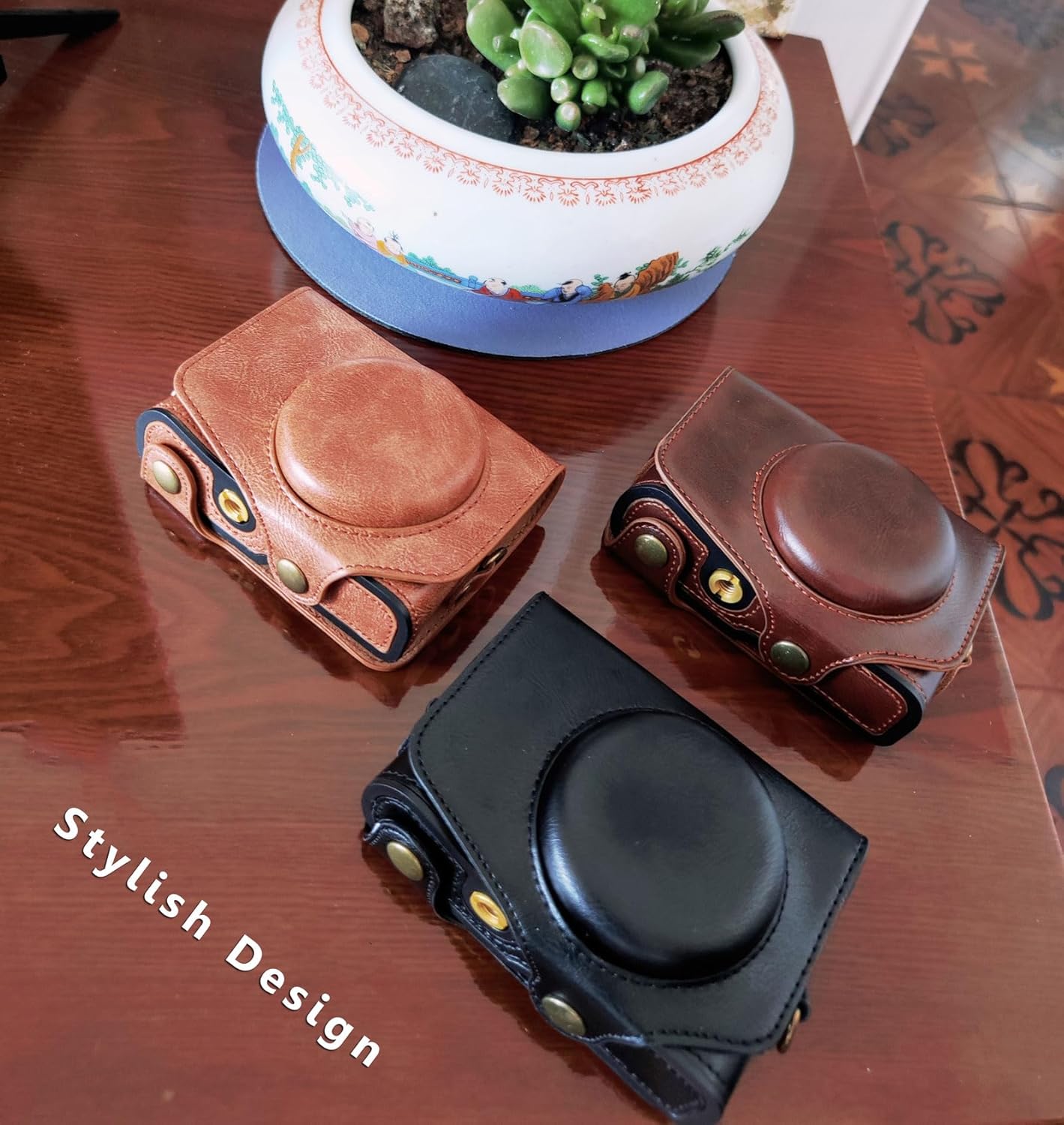 BEADY Camera Case for Canon PowerShot SX740 HS SX730 HS SX720 HS Camera Case PU Leather PowerShot SX720 SX730 SX740 HS Protective Cover Shoulder Strap Brown