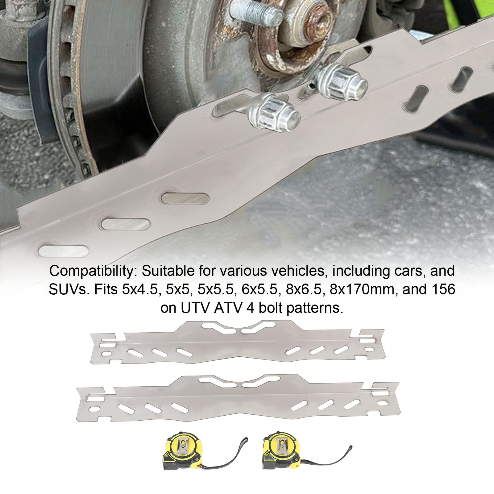 Yctze Alignement De La Voiture Alignement De Roue Alignement Plaque D'Outil en Acier Inoxydable Duty avec 2 Rubans Outil D'alignement d'alimentation De L'orteil De Mesure Précis