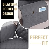 Vista 4 de PrinceDeco Fundas 100% impermeables para sofá de 3 cojines, fundas de sofá modernas con correas elásticas, protector de muebles grueso y suave, apto
