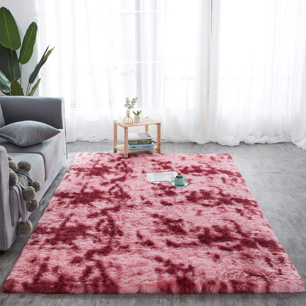 Dywan Tie-Dye Shaggy pluszowa podłoga z flauszowym nadrukiem mata dla dzieci sztuczne futro, mata do salonu, absorpcja alfombra, błękitny, 40 x 60 cm