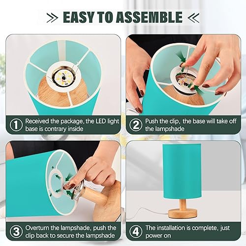 Miniatura 4 de Led Table Lamp Table Led Lamp Decor Darkturquoise Night Lights for Boys Glass Table de lamparas de mesa de