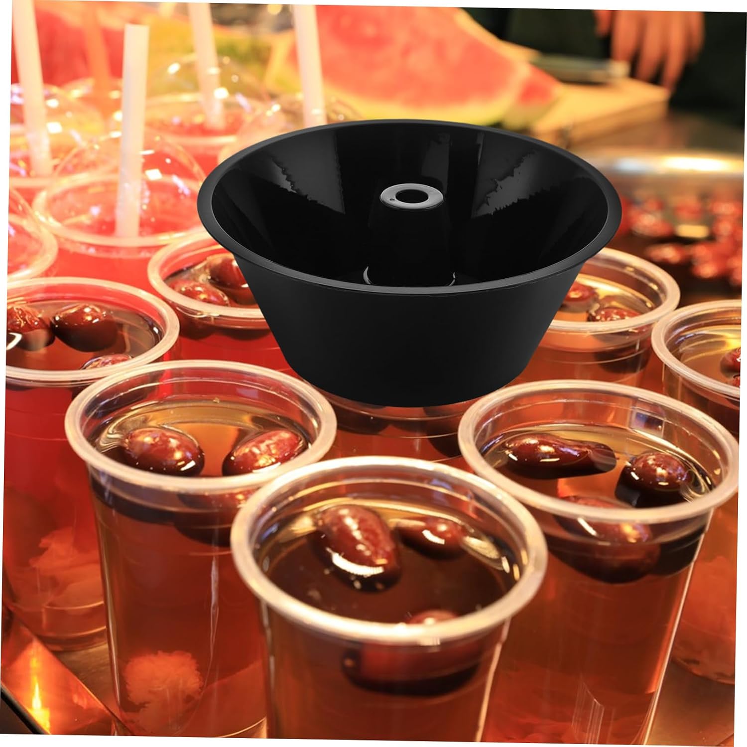 Cabilock 10pcs Plastic Popcorn Bowls with Straw Hole, 700ml Snack Cups