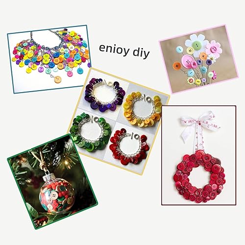 Miniatura 5 de 600-700 botones redondos de resina de varios tamaños para manualidades, costura, bricolaje, pintura manual de botones, botones de adorno hechos a