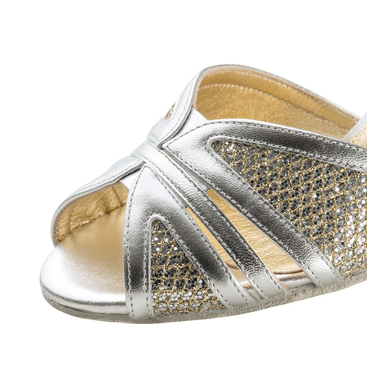 Scarpe da Ballo da Donna Pearl - Broccato Argento - Larghezza Regolare - Tacco a Spillo 7 cm - Made in Italy