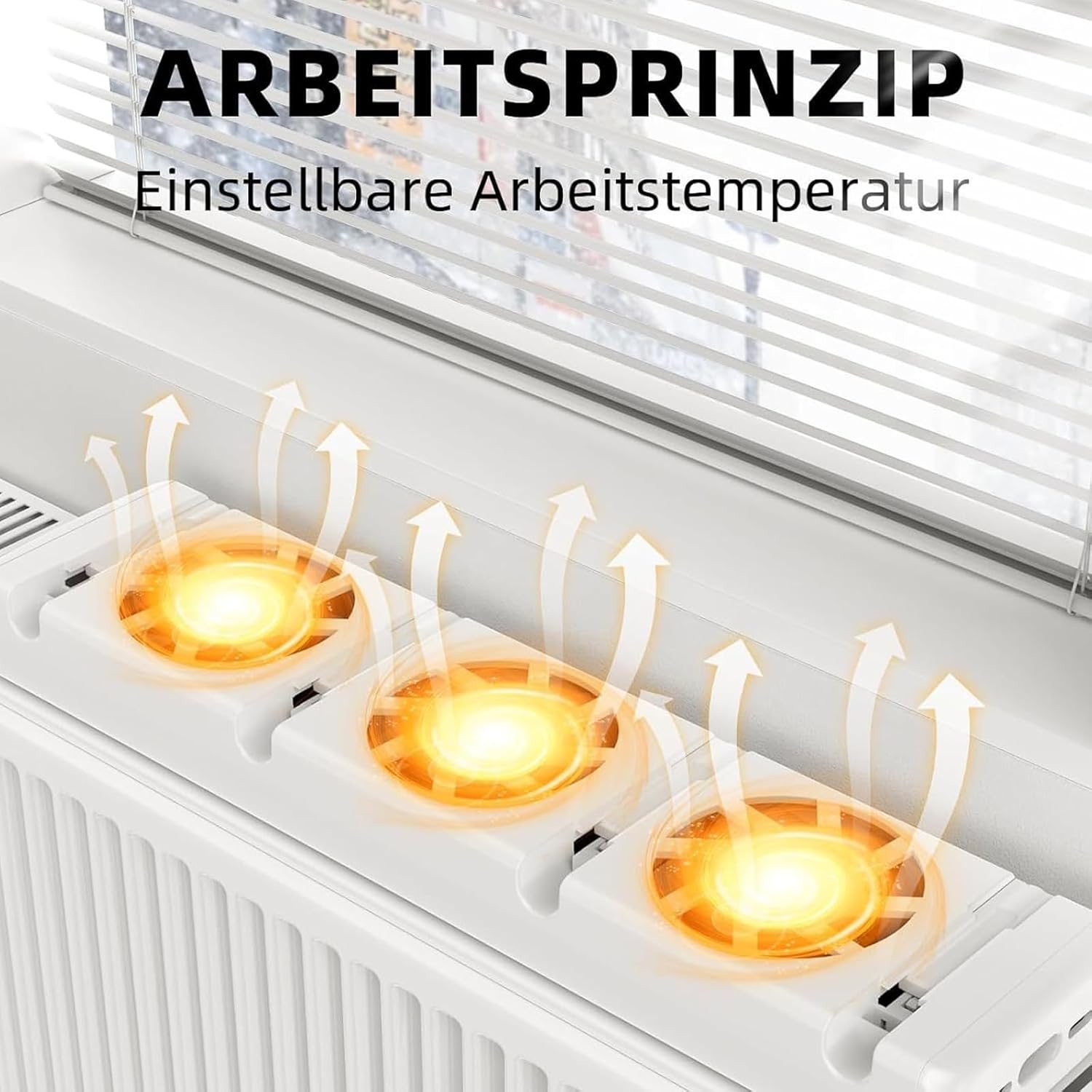 Household Radiator Fan with 3 Fans Running Quiet Saving Energy Heater Fan Smart Radiator Amplifier Automatic Temperature Control for Home Heater Heat Electric