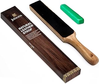 JUTSONS Double Sided Leather Strop for Knife Sharpening / Leather Paddle- Get Razor-Sharp Edges with Knife Strop Kit, Easy...