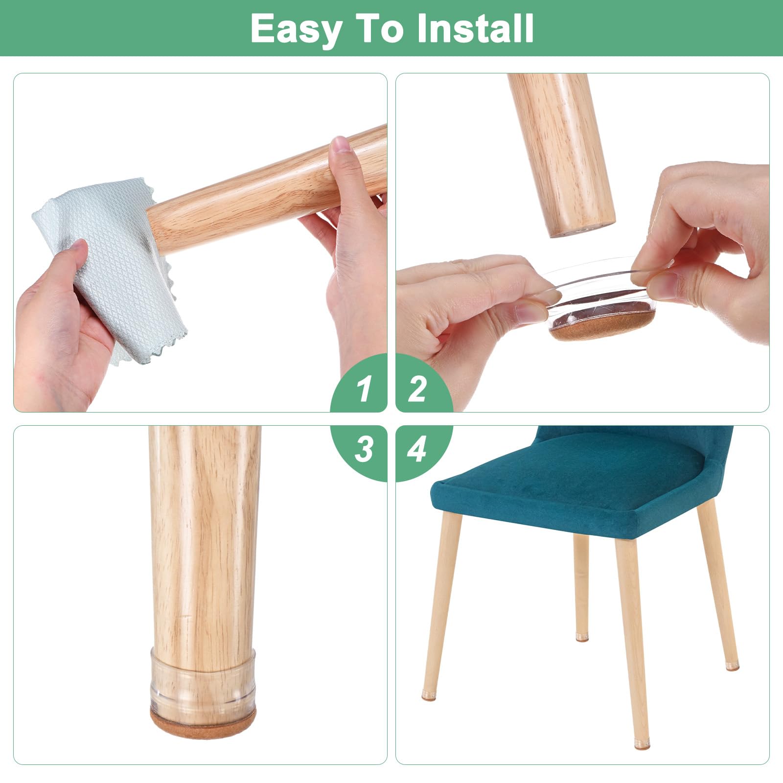 M METERXITY 24-Pack Chair Leg Floor Protectors - Image 4