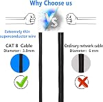 SinLoon 90 Degree Upward Angle Cat8 Ethernet Cable, High Speed 40Gbps 2000Mhz Network Cord, with Gold Plated Plug SFTP Wires CAT8 RJ45 Connector Gaming LAN Cable,for PC, Router 0.5M (Up to Up)