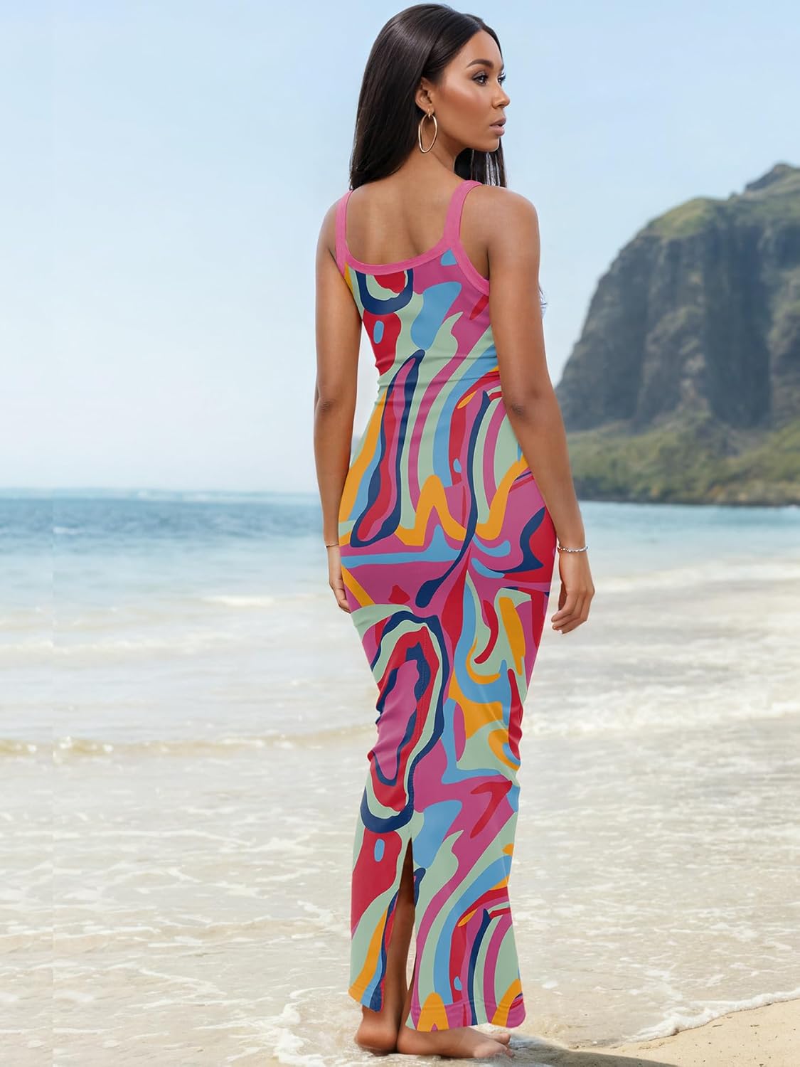 Nimsruc Women Summer Long Dress Casual Slip Sexy Slim Sleeveless Bodycon Maxi Dresses for Women 2024 - Image 4